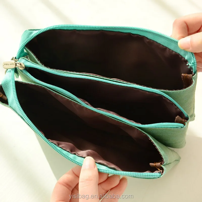 
Canvas 3 compartment pencil bag 