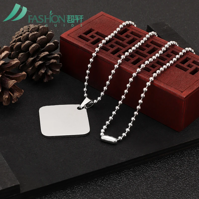 Stainless Steel Square Blank Necklace Name Necklace