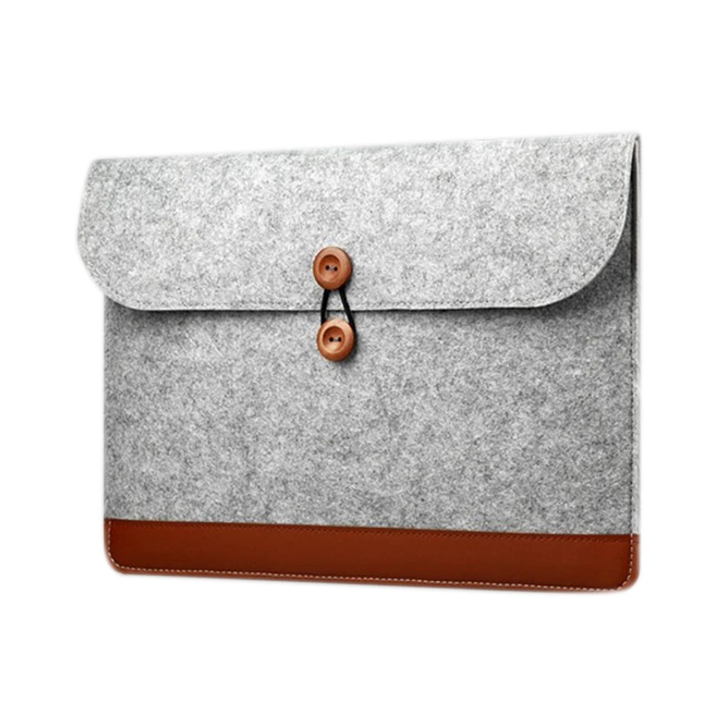 Felt Sleeve Case Cover Protector Bag with Pocket for Apple Macbook Air 13 and for Macbook Pro 13.3 , Grey