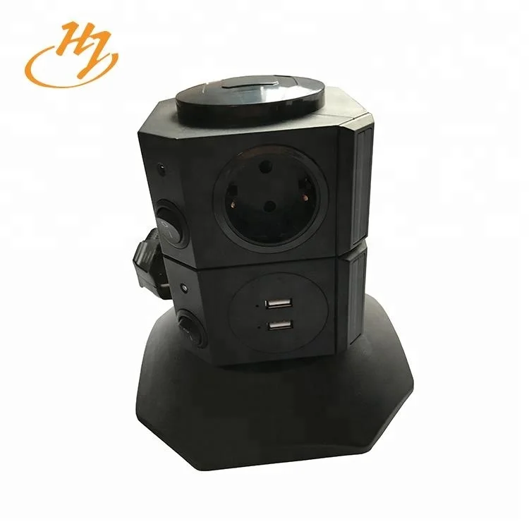 
Huijun Brand European Multi-Outlet Power Strip Vertical Tower Socket 