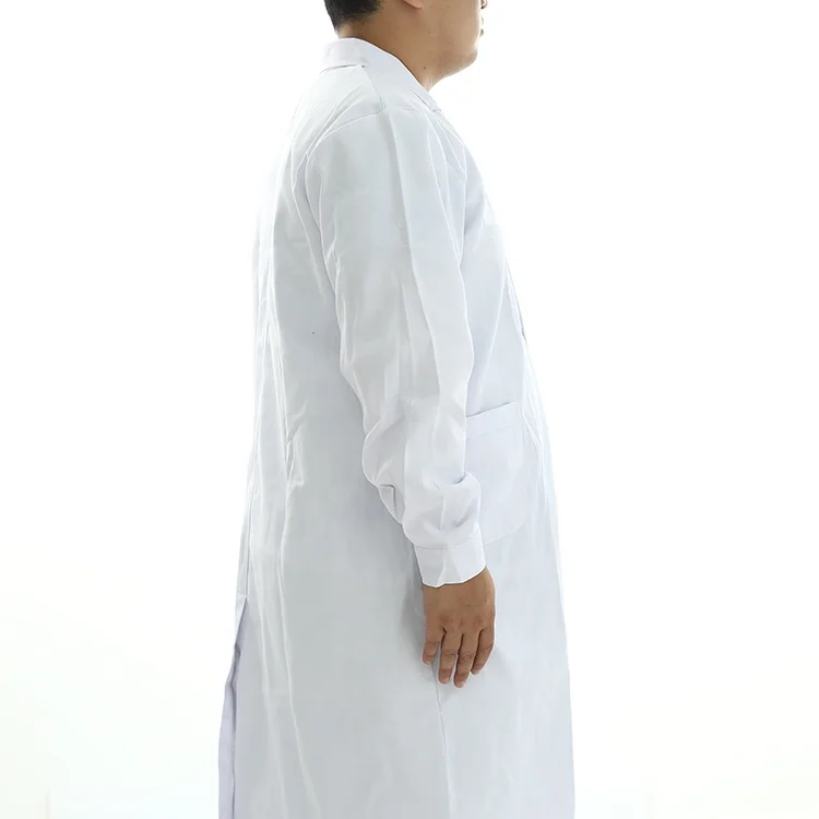 
Hospital 100% cotton white unisex uniforms wholesale knee length half-length medical lab coat for man women male female 