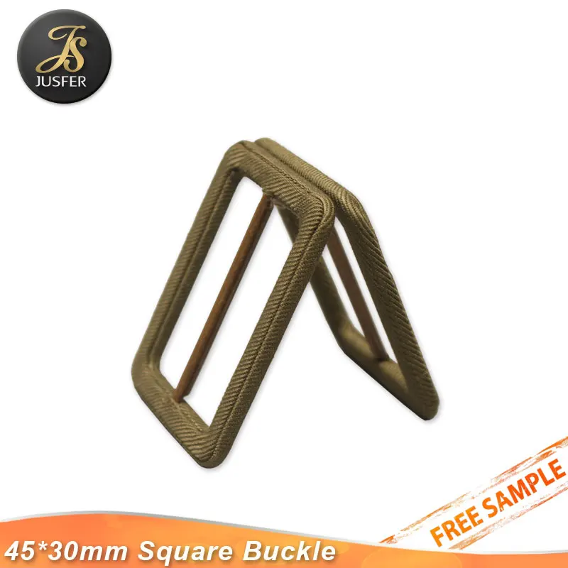 Double fabric belt buckles covered square buckles for coat belt