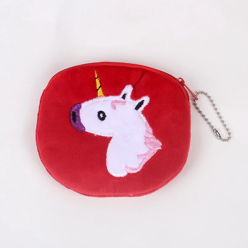 Popular cute girls mini unicorn coin purse case plush bag wallet