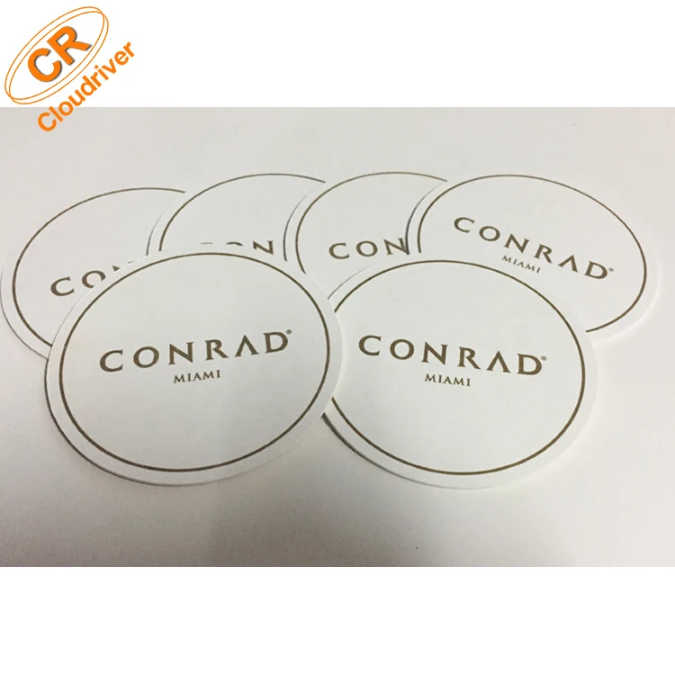 Custom Logo Printed Drink Cardboard Coaster Absorbent Paper Coaster For Hotel / Home / Bar