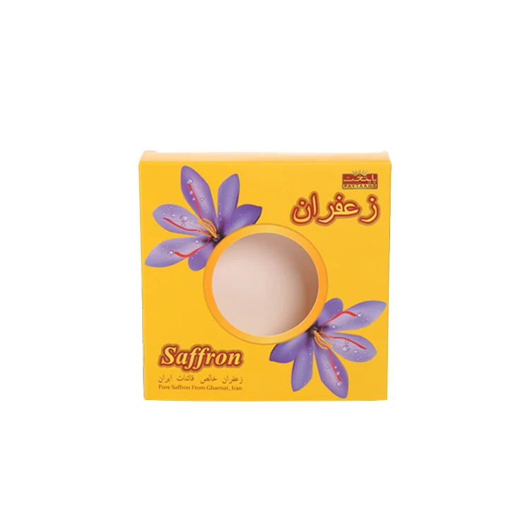 Custom Saffron Packaging Small Gift Paper Box with Window