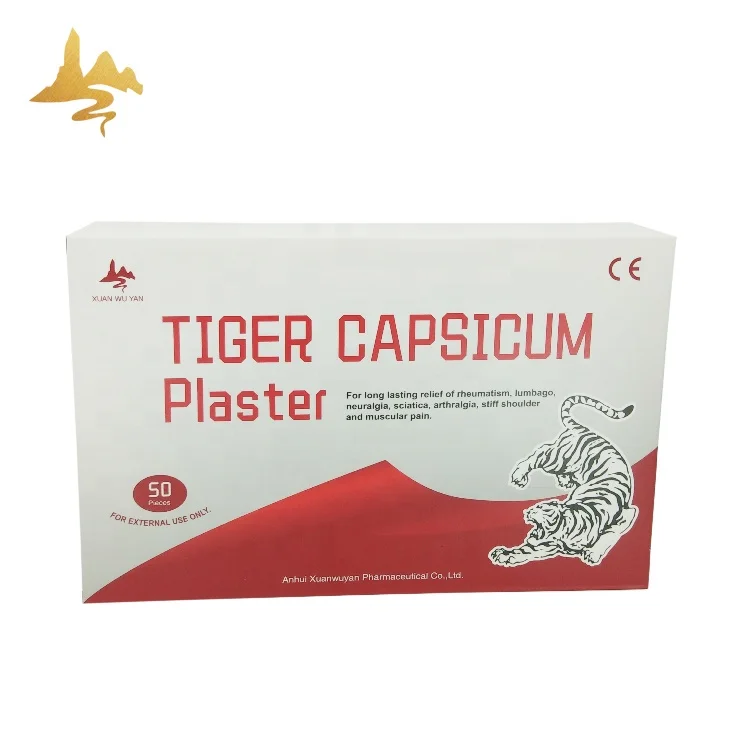 New Design Transdermal Muscle Strain Heat Capsicum Tiger Plaster For Pain Relieving