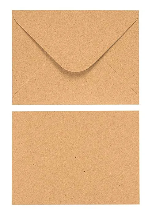 
Customized Small Rectangular Rigid Kraft Paper Money Receipt Envelope with self seal flap 