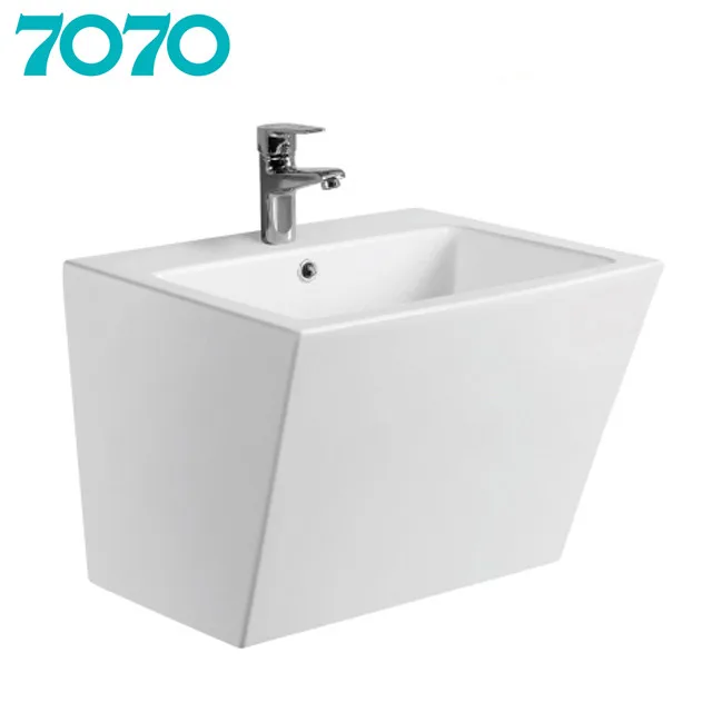 Good Quality Rectangular New Design Ceramic One Piece  Square basin Bathroom hanging Washbasin Bathroom Sinks