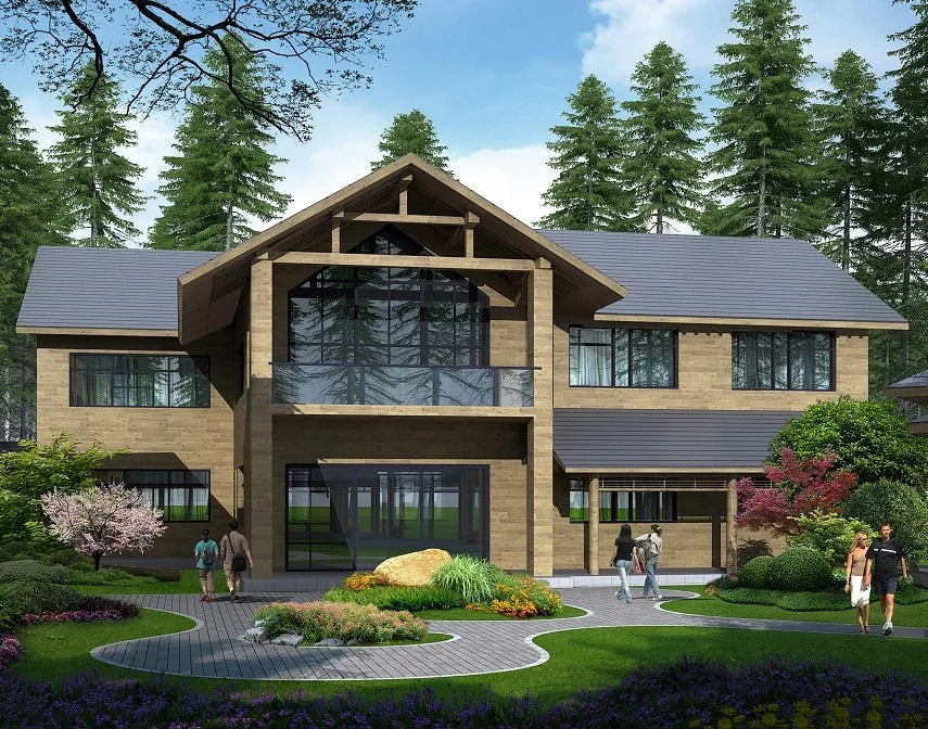 Dual layer wooden villa for vacation purpose for K/D design