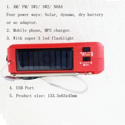 China manufacture green and blue color SW1/SW2 Solar powered world receiving WB NOAA Radio