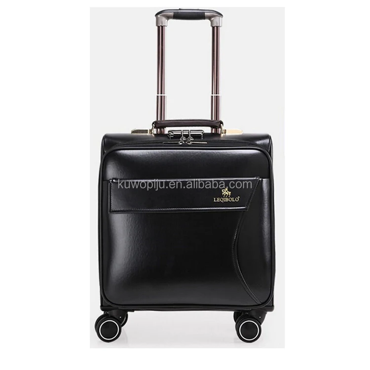 LAPTOP LEATHER TROLLEY HAND LUGGAGE FLIGHT CABIN BUSINESS TRAVEL CASE