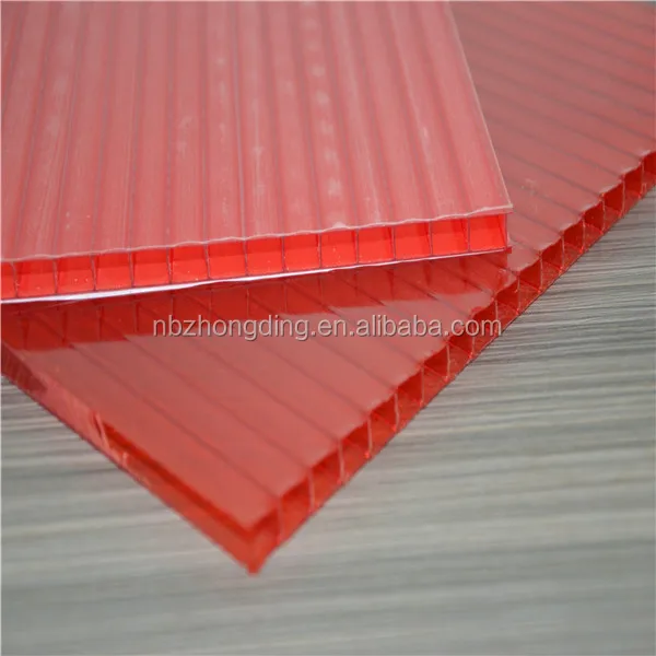Поликарбонатный полый лист красного цвета для украшения