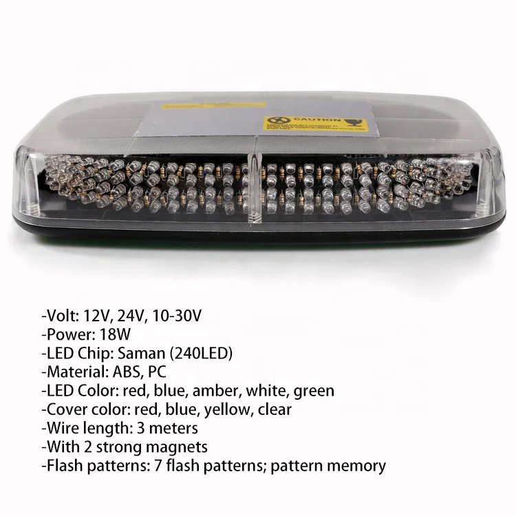 11 inch white red blue amber magnetic emergency strobe mini LED lightbar