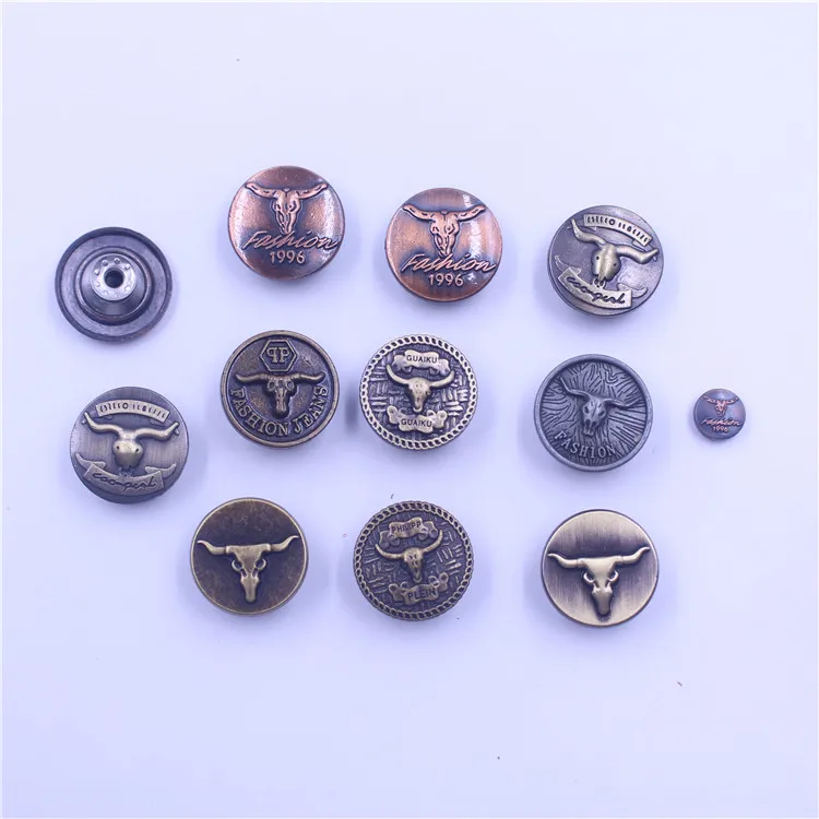New Arrivals Stock Lot Custom Logo Buttons High Quality Fashion Jean Clothes Button Covers