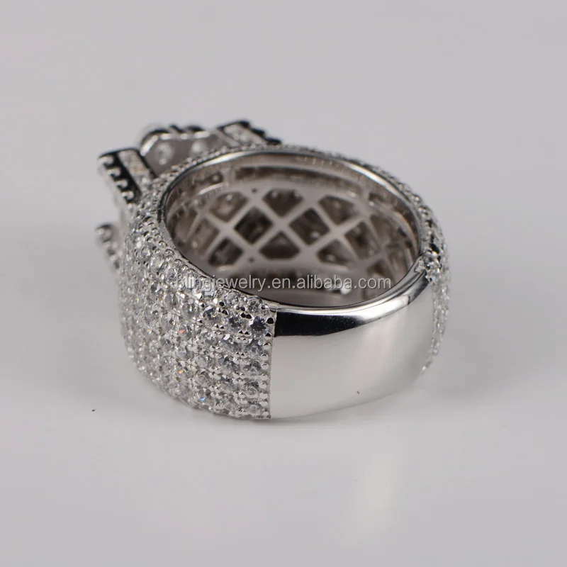 
The latest design of the 925 pure silver ice ring cz ring is the cheapest price for micro paving. 