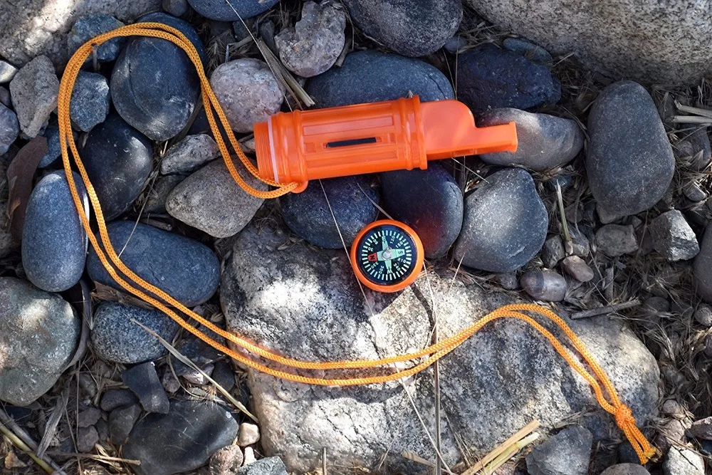 Wholesale Multi-function Orange Whistle 5 IN 1 Survival Whistle
