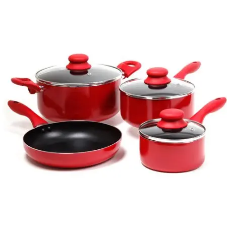 6 Pieces Aluminum Cooking Pot Cookware Sets  Multicolour Non-stick