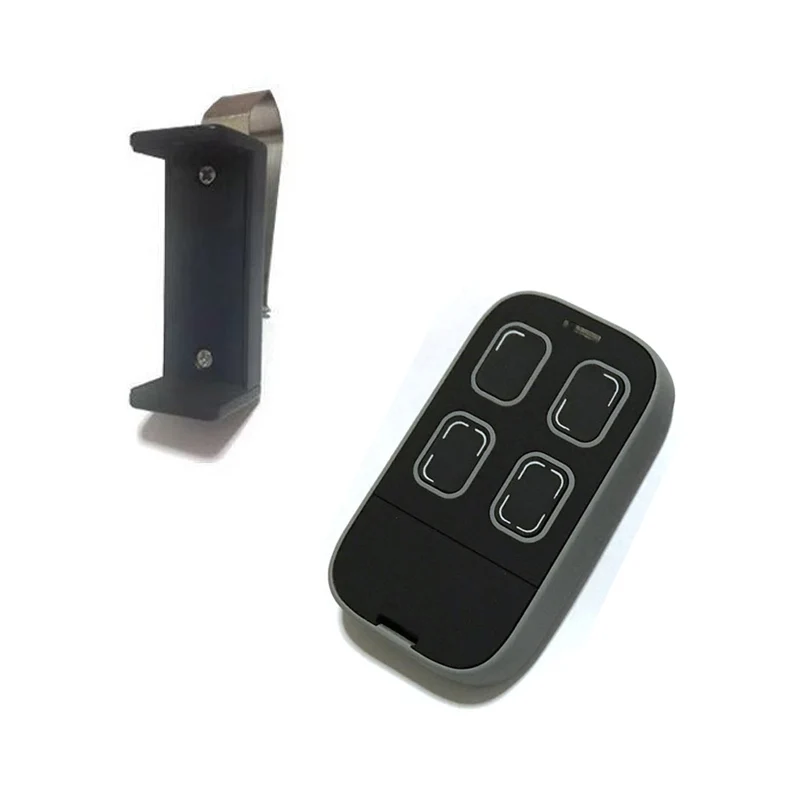 universal rolling code and fixed code remote transmitter for garage door with clip