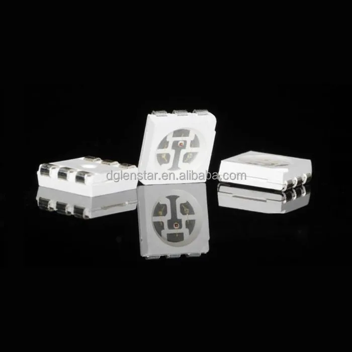 PLCC6 Серия 5050, 3 чипа, белая поверхность, высокая яркость, белый Тип СВЕТОДИОДА SMD