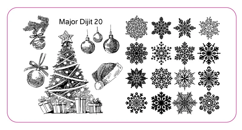 High Quality Major Dijit Series Halloween and Christmas design rectangle metal Nail design stamping plate for nail art