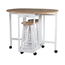 MDF Pine wood folding designs modern wooden dining table with wheels