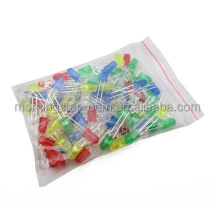 Factory direct 5mm milk LED diode Light Assorted Kit DIY LEDs Set White Yellow Red Green Blue electronic diy kit