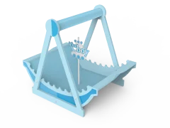 Baby Pirate Ship Lovely Wooden Storage Blue/Pink Painting Trays Wholesale