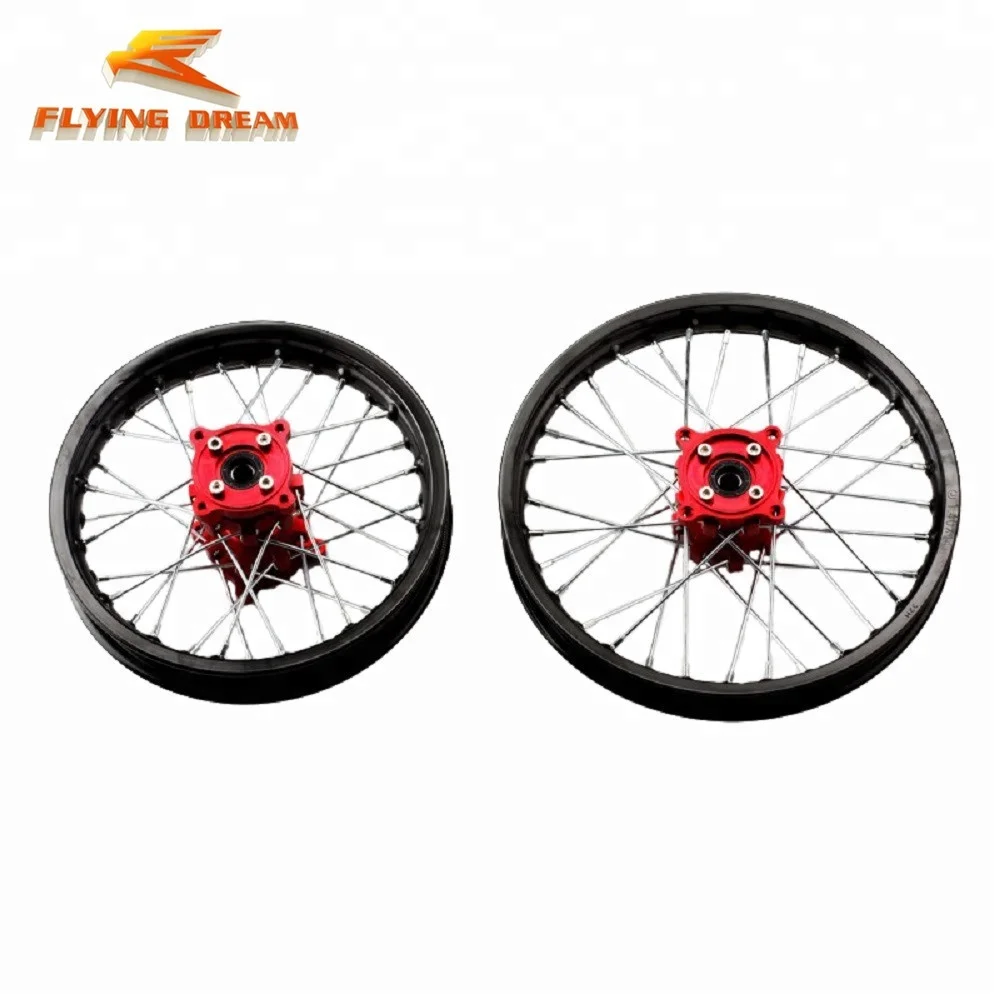 pit bike 14 front and 12 rear rims with CNC alloy hub 7075 wheel rims for sale