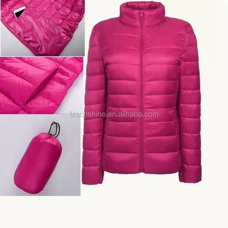 Spring Windproof ultralight Folding Ladies Down Jacket