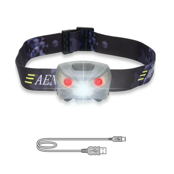 LED Headlamp Flashlight Rechargeable Headlights, USB Cable Included Red Light 5 Modes Running Jogging Hiking