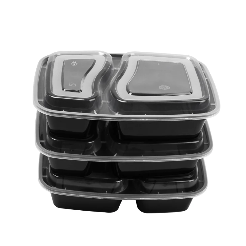 SZ-6828 black microwave safe disposal plastic bento lunch food container