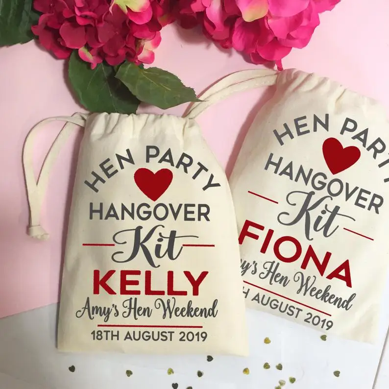 Emergency Kit Muslin Cotton Gift Hangover Kit Bags