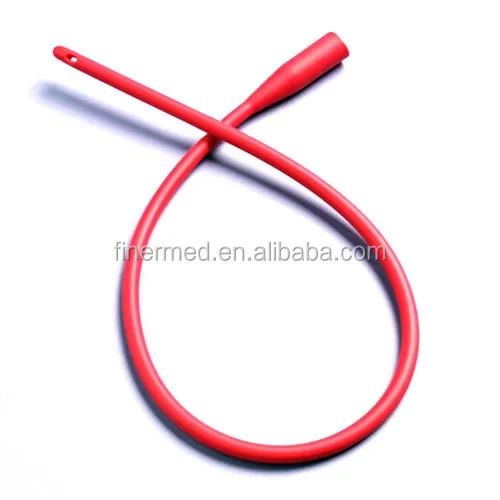 Red Rubber Latex Intermittent Urethral Catheter