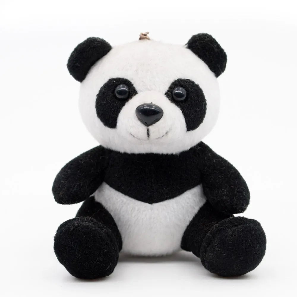 
Lovely Plush Panda Keychain Super Soft Fabric Black White Animal Key Ring Doll 