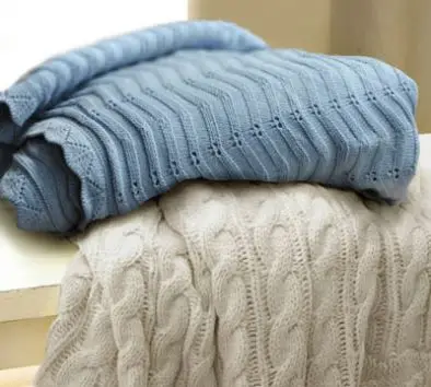 50DA68 100% wool cashmere thick oversized cable knit luxury knit sofa throw blanket