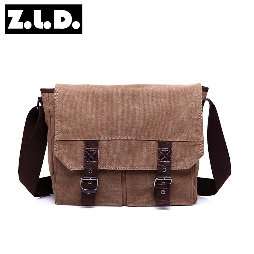 ZUOLUNDUO Wholesale Custom Messenger Bags For Men Canvas Leisure Shoulder Messenger Bag