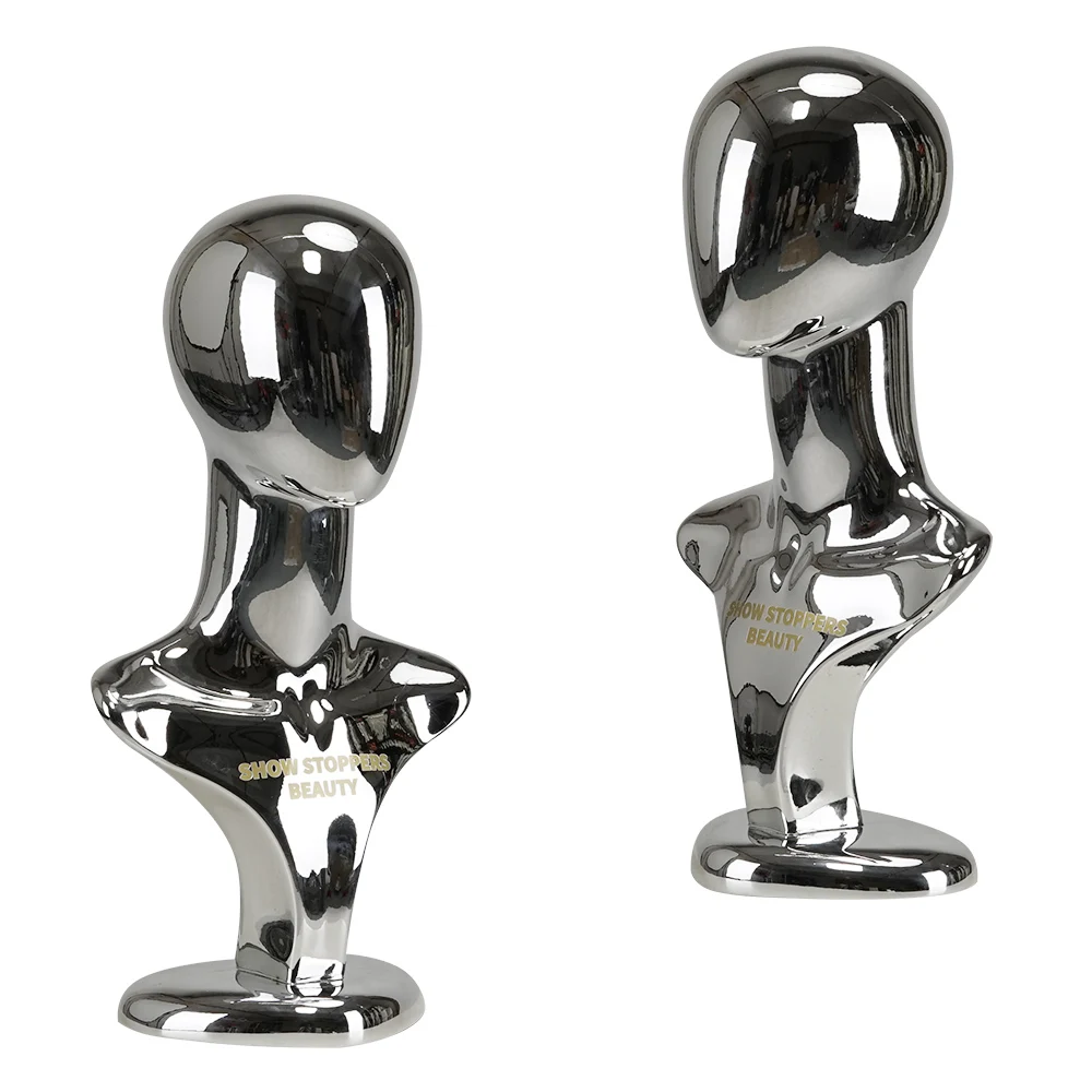 Wholesale silver custom beautiful male faceless human bald  hair wig mannequin heads