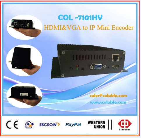 Vga iptv кодер h.264, hdmi ip потоковое vga энкодера продукты, vga iptv кодеры COL7101HV