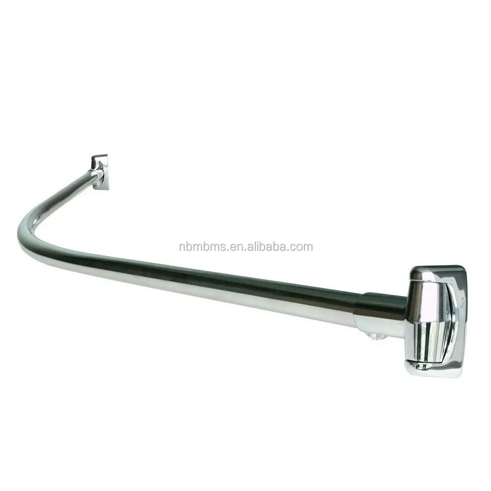 QJMAX 201/304 Stainless Steel Telescopic Curved Shower Curtain Rod