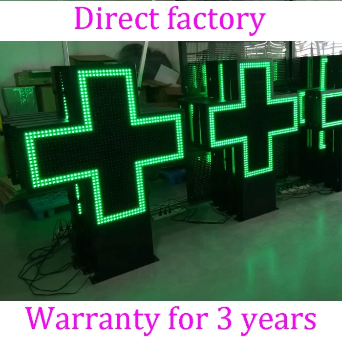 Programable Date Time Temperature led cross Display/double side led pharmacy sign/led flash animation cross light