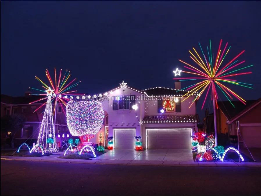 Бесплатный образец заводской поставщик Лучшая цена декоративные фейерверки уличный Рождественский светодиодный светильник