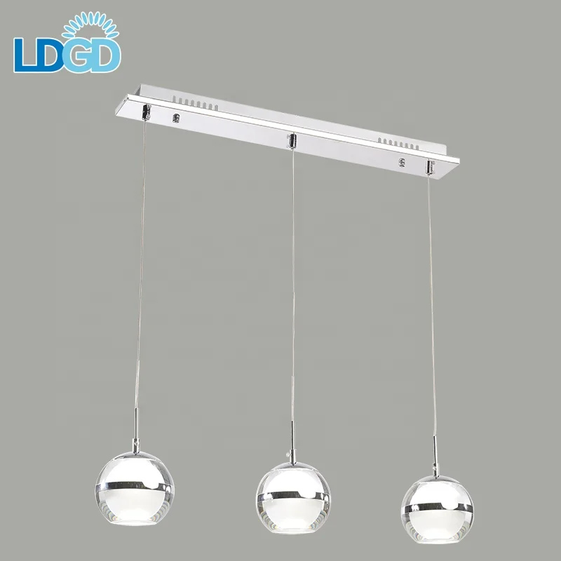 For USA 2018 Hot Product Glass Iron Acrylic 1 3 5 Heads Lighting Lamp Body Pendant Linear Light