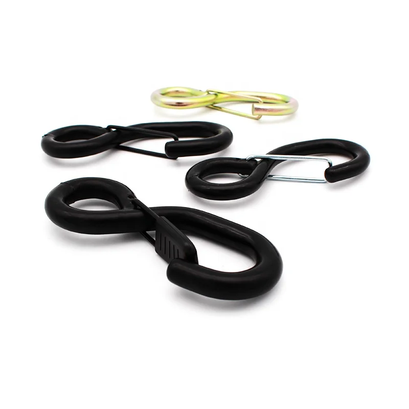 1 дюйм, 25 мм, высокое качество, заводская цена, S крючки с ПВХ покрытием, черные S крючки