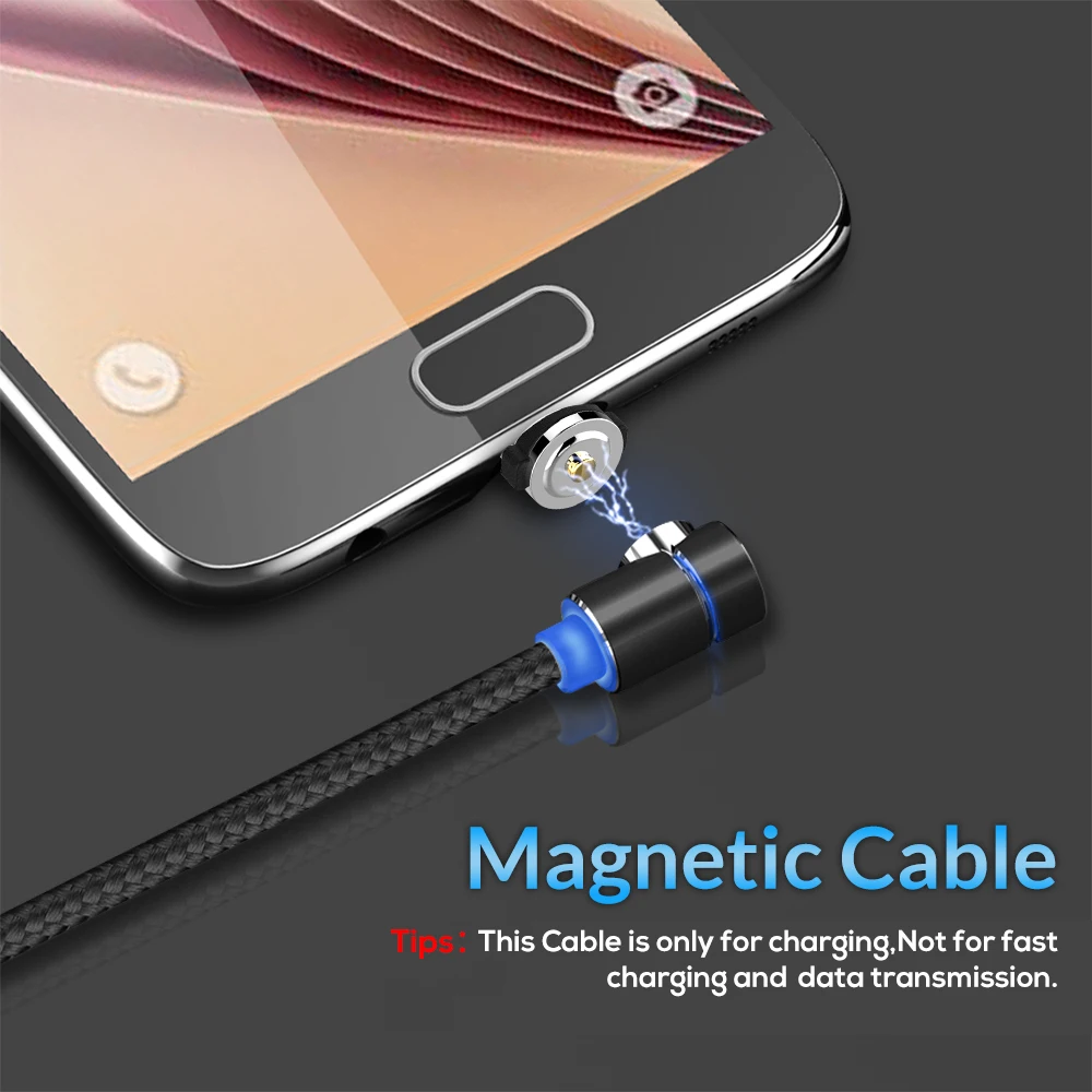 
Free shipping TOPK 2M 90 Degree Nylon Magnetic Micro USB Charger Cable 