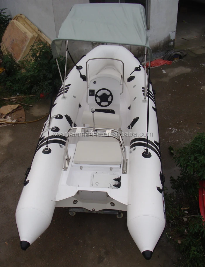 New Design Big FRP hull inflatable RIB BOAT 520 with Hypalon /PVC high pressure air tube