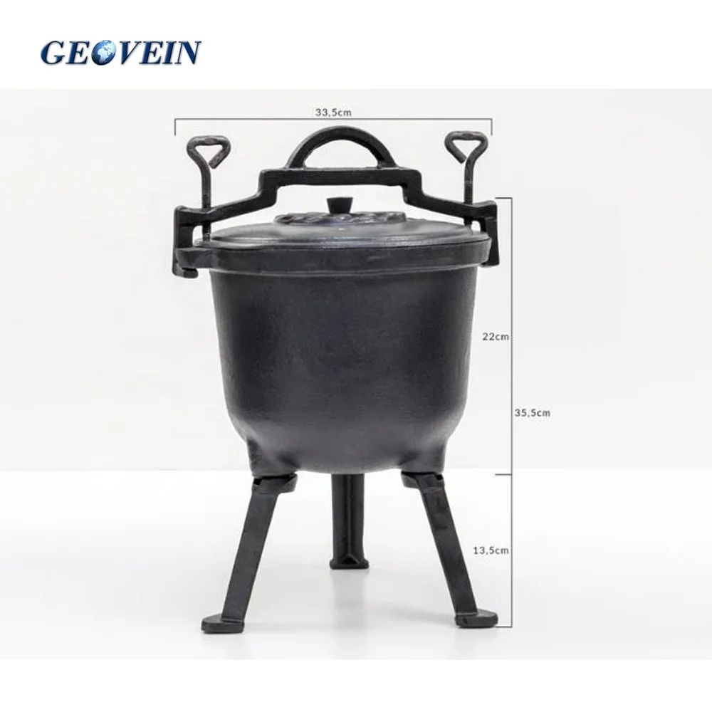 4L-7L-10L-15L Three Legs Cast Iron Meat Pot For Poland
