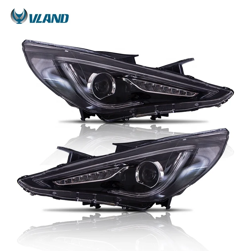VLAND Sequential wholesale LED Headlights 6th Gen i45  2011 2012 2013 2014 headlamp for HYUNDAI Sonata