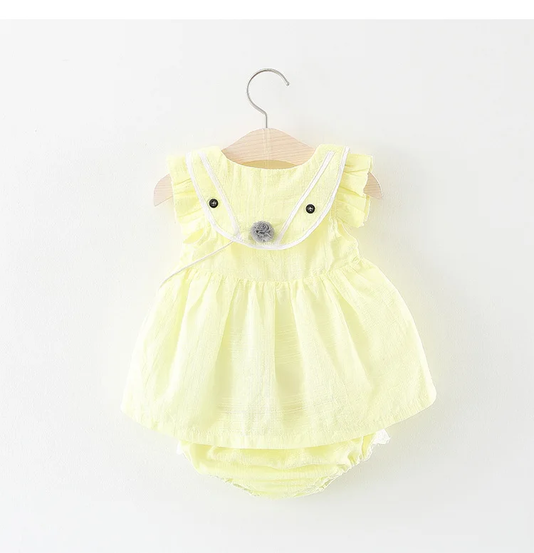 Hao Baby Girls Suit Summer Infant Child Korean Version Set Small Fox Bag PP Pants Two-Piece Dress