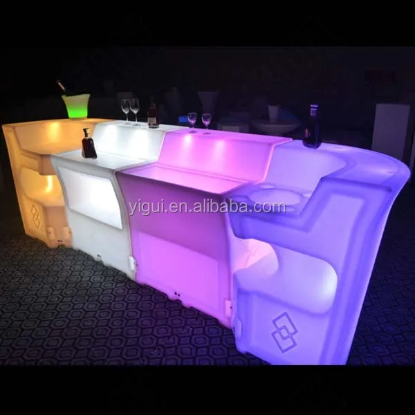 PE material Illuminated Remote Control Led Bar Table for party