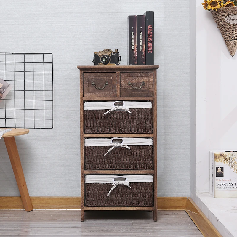 Rattan Drawer Living Room Furniture Kitchen Cabinet